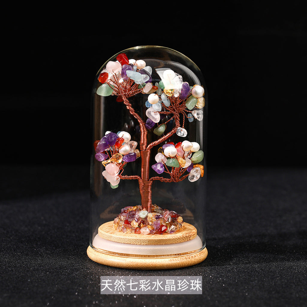 Jingdian jewelry natural crystal crushed stone wishing bottle money tree desktop office ornaments crystal handicrafts