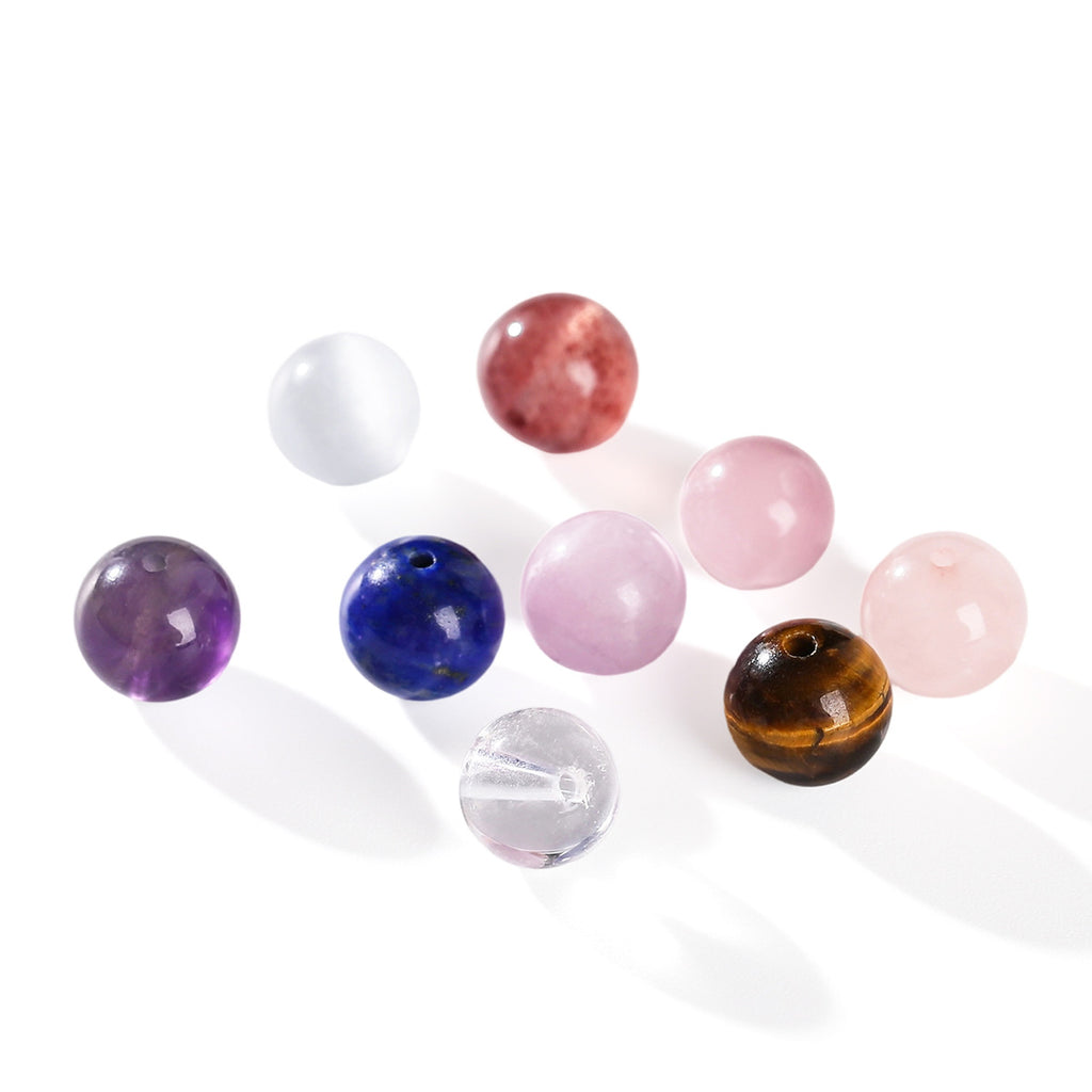 Jingdian Jewelry, Natural Crystal Loose Beads Agate Round Beads Handmade DIY Bracelet Cinnabar Accessories Wood Beads work in progress