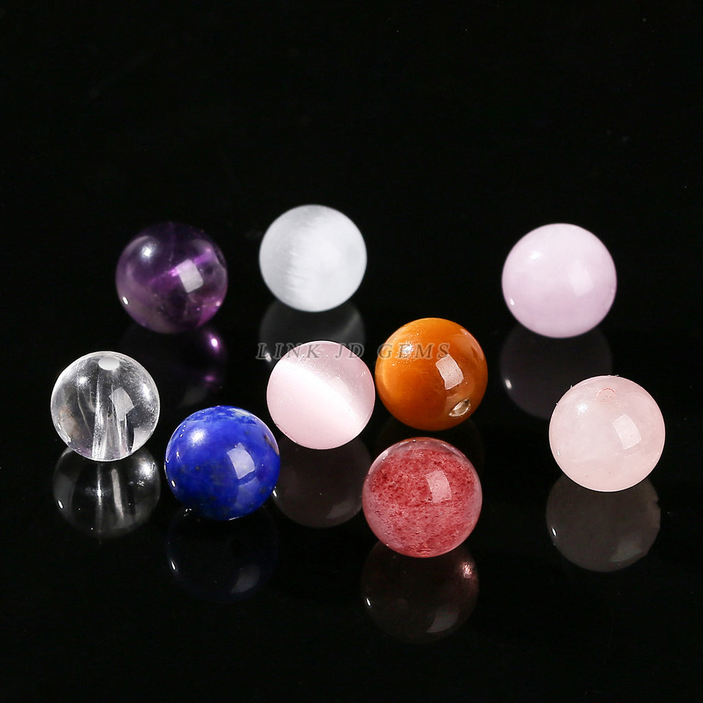 Jingdian Jewelry, Natural Crystal Loose Beads Agate Round Beads Handmade DIY Bracelet Cinnabar Accessories Wood Beads work in progress