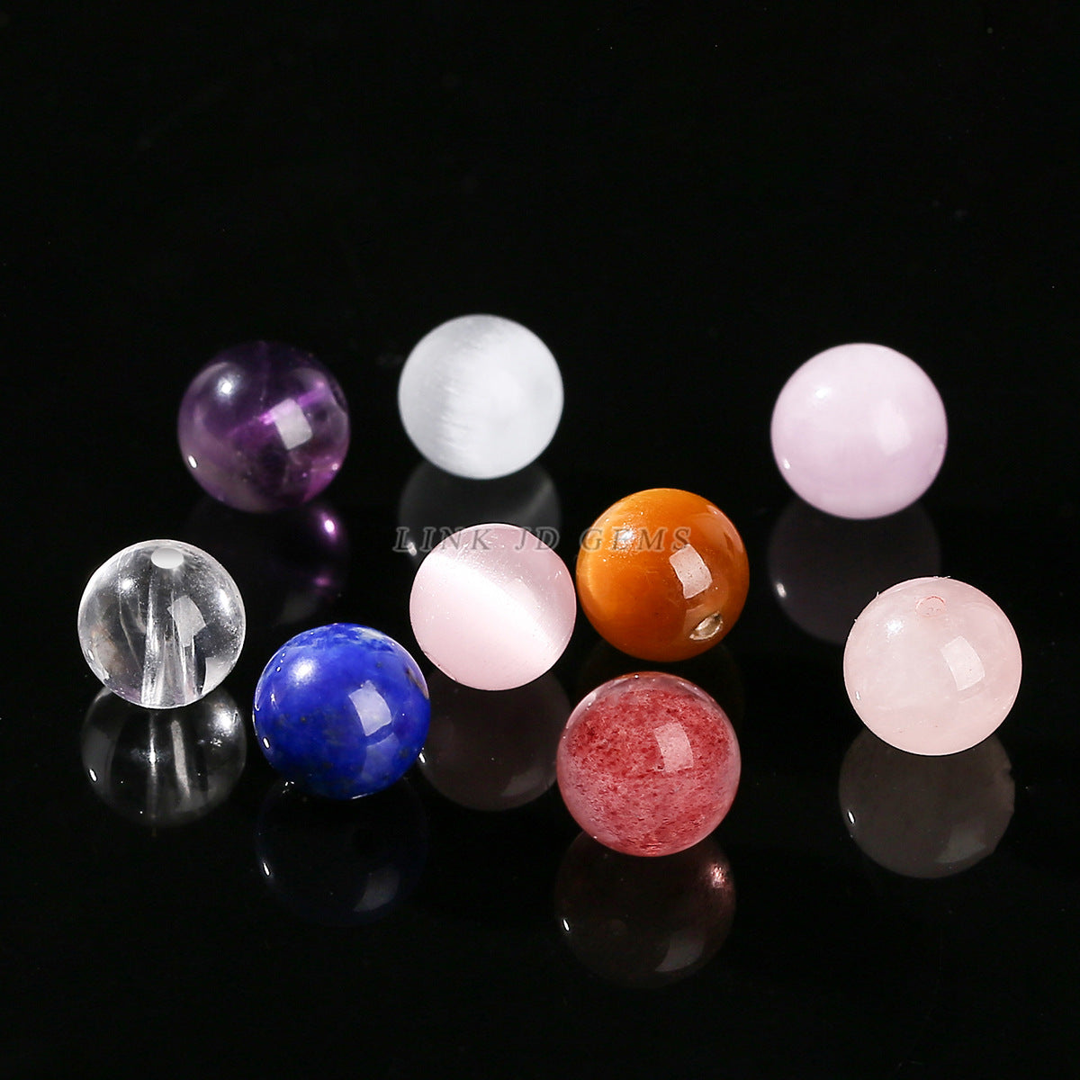 Jingdian Jewelry, Natural Crystal Loose Beads Agate Round Beads Handmade DIY Bracelet Cinnabar Accessories Wood Beads work in progress