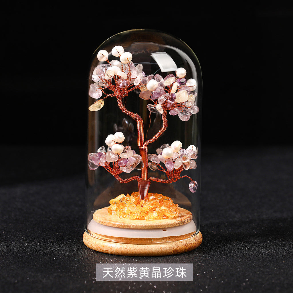 Jingdian jewelry natural crystal crushed stone wishing bottle money tree desktop office ornaments crystal handicrafts