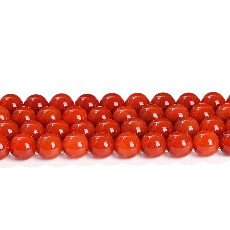 Second-generation Nanhong agate loose beads, red agate round beads, bracelet with beads, handmade DIY jewelry accessories materials