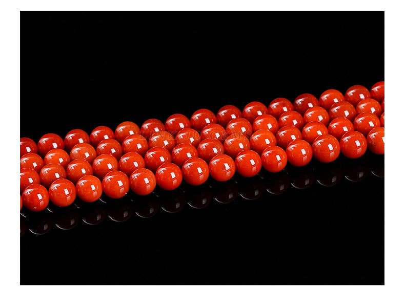 Second-generation Nanhong agate loose beads, red agate round beads, bracelet with beads, handmade DIY jewelry accessories materials