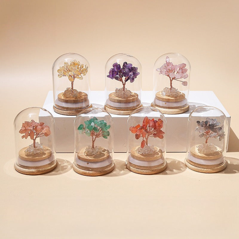 Jingdian jewelry natural crystal crushed stone wishing bottle money tree desktop office ornaments crystal handicrafts