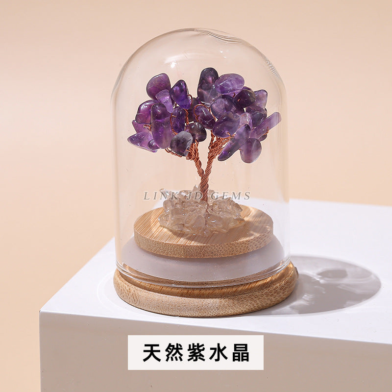 Jingdian jewelry natural crystal crushed stone wishing bottle money tree desktop office ornaments crystal handicrafts