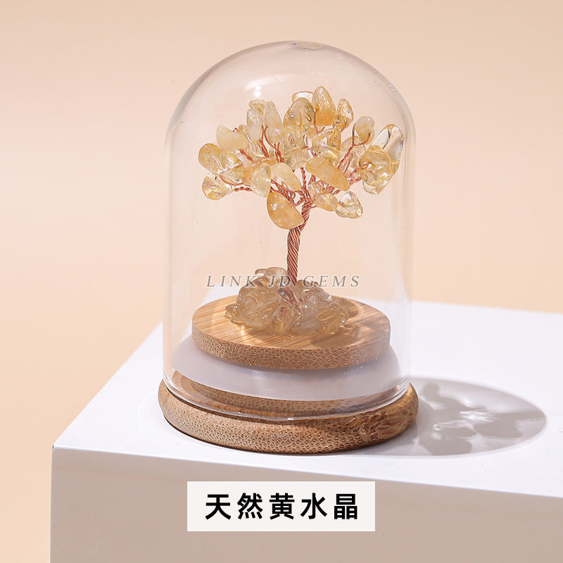 Jingdian jewelry natural crystal crushed stone wishing bottle money tree desktop office ornaments crystal handicrafts