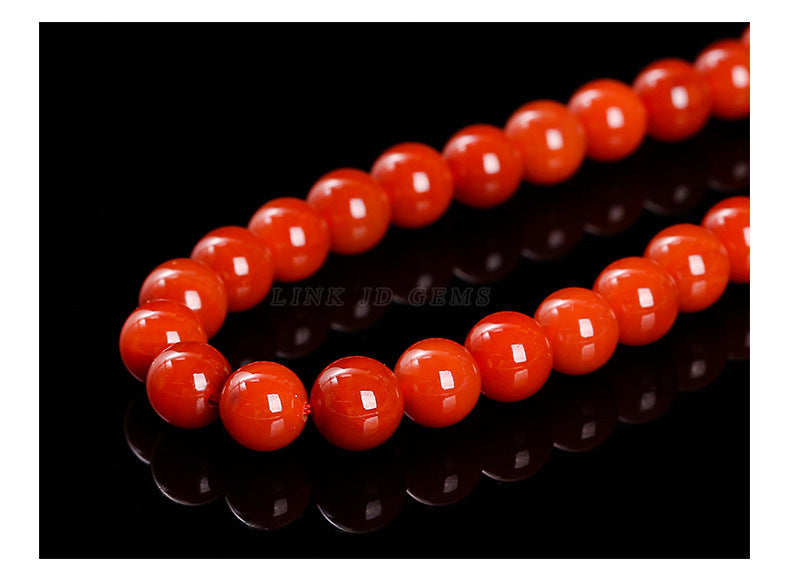 Second-generation Nanhong agate loose beads, red agate round beads, bracelet with beads, handmade DIY jewelry accessories materials