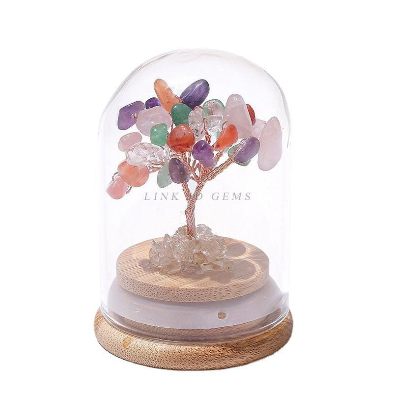 Jingdian jewelry natural crystal crushed stone wishing bottle money tree desktop office ornaments crystal handicrafts