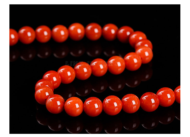Second-generation Nanhong agate loose beads, red agate round beads, bracelet with beads, handmade DIY jewelry accessories materials