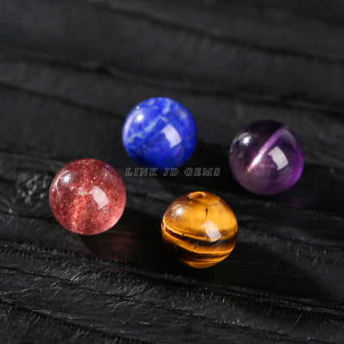 Jingdian Jewelry, Natural Crystal Loose Beads Agate Round Beads Handmade DIY Bracelet Cinnabar Accessories Wood Beads work in progress