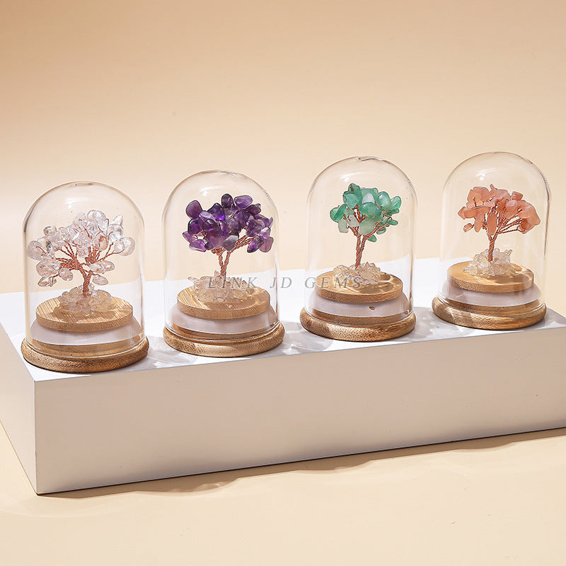 Jingdian jewelry natural crystal crushed stone wishing bottle money tree desktop office ornaments crystal handicrafts