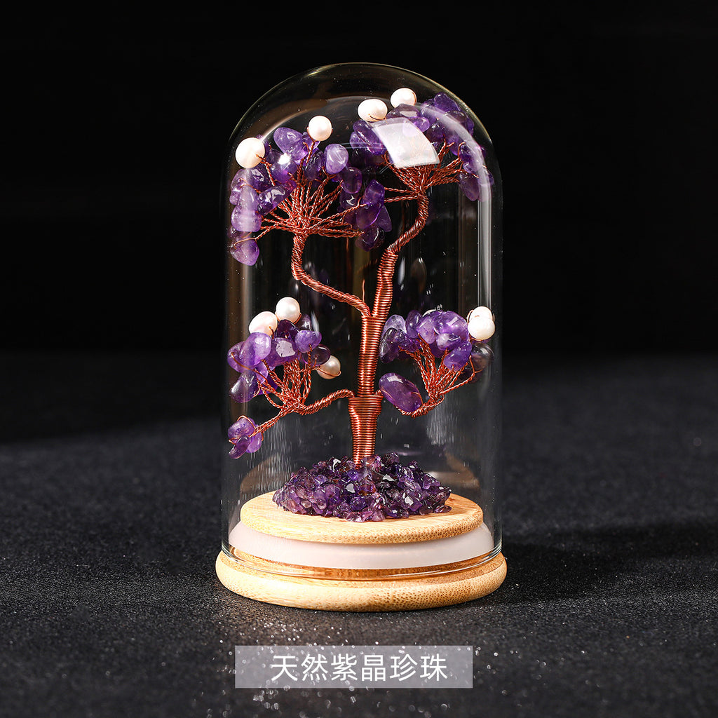 Jingdian jewelry natural crystal crushed stone wishing bottle money tree desktop office ornaments crystal handicrafts