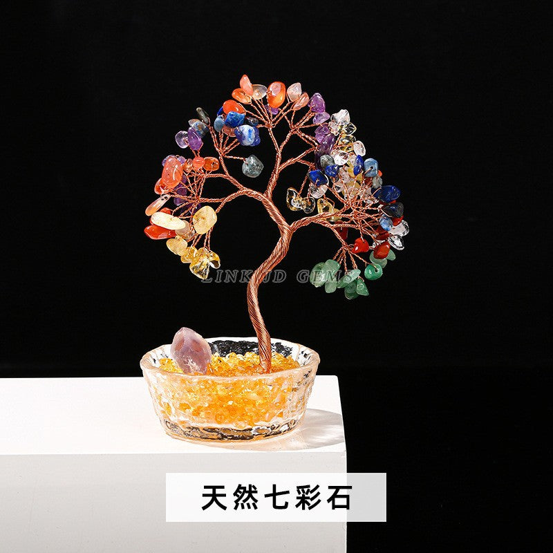 Jingdian jewelry natural crystal crushed stone wishing bottle money tree desktop office ornaments crystal handicrafts