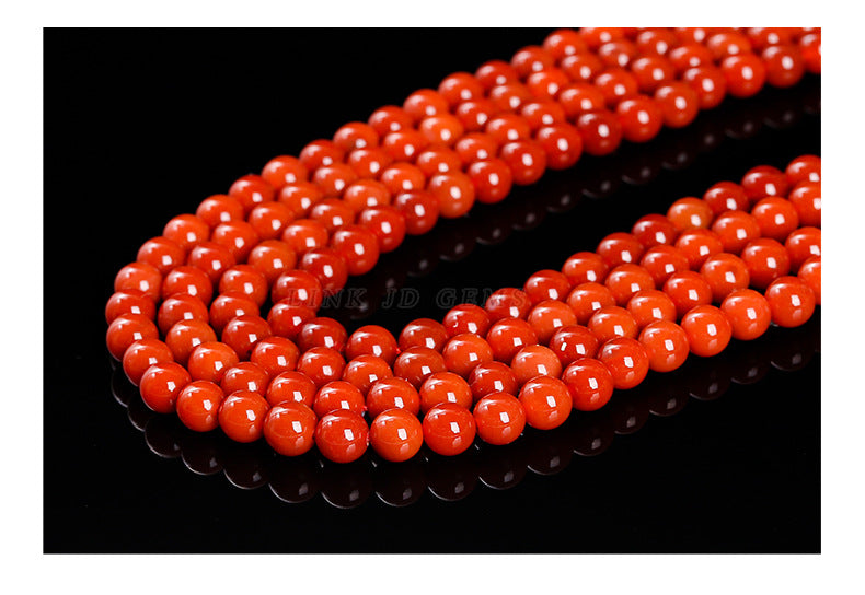 Second-generation Nanhong agate loose beads, red agate round beads, bracelet with beads, handmade DIY jewelry accessories materials