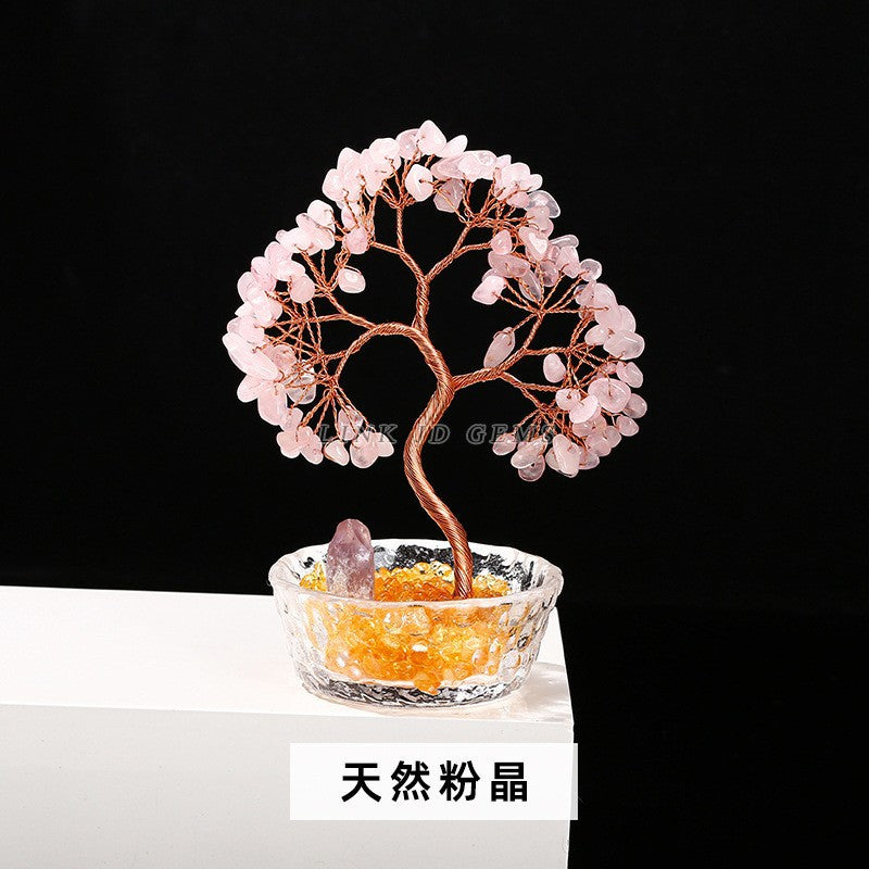 Jingdian jewelry natural crystal crushed stone wishing bottle money tree desktop office ornaments crystal handicrafts